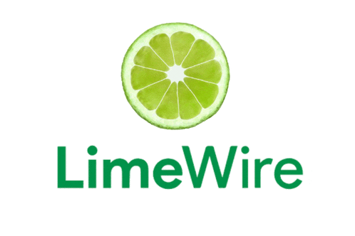 a limewire logo with a slice of lime on it