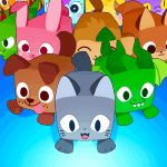 a group of cartoon animals including a cat and a dog