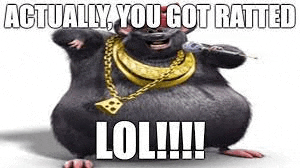 a fat rat wearing a gold chain and a microphone is holding a microphone .