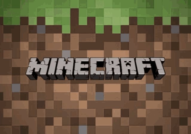 the word minecraft is on a brick background