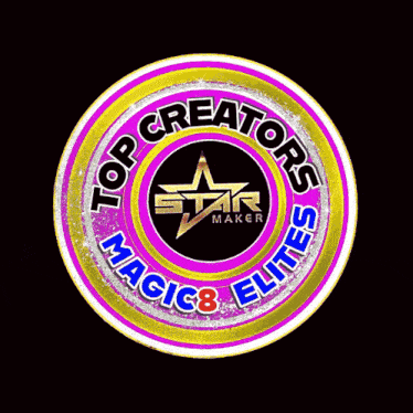 a logo for top creators magic 8 elites with a star in the center