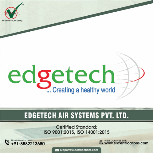 an advertisement for edgetech air systems pvt. ltd