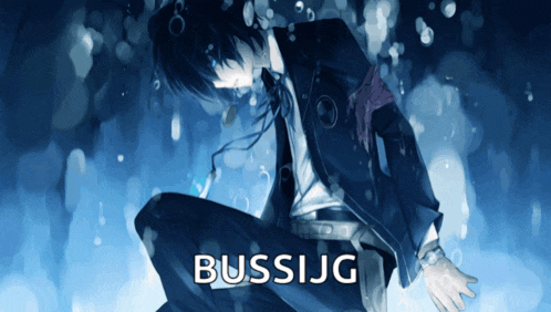 a picture of a man in a suit and tie with the word bussijg written below him