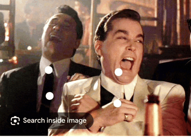 a picture of two men laughing with the words search inside image visible