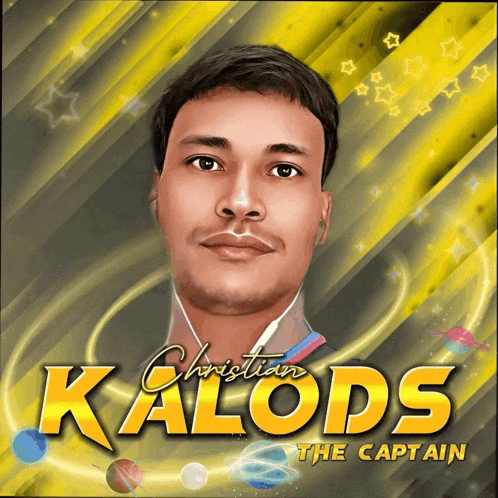 a picture of a man with the name kalods the captain