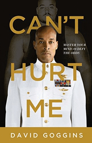 a man in a military uniform is on the cover of a book titled `` can 't hurt me '' .