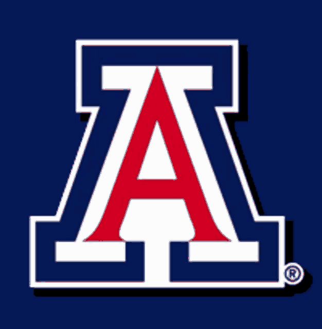 a logo for the university of arizona with the letter a on a blue background