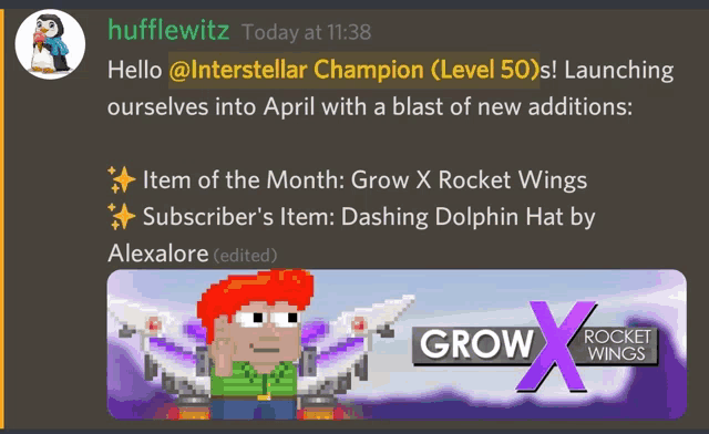 an advertisement for grow x rocket wings with a picture of a boy