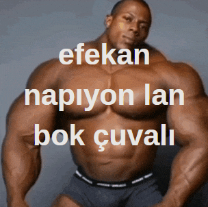 a picture of a muscular man with the words efekan napiyon lan bok cuvali on the bottom