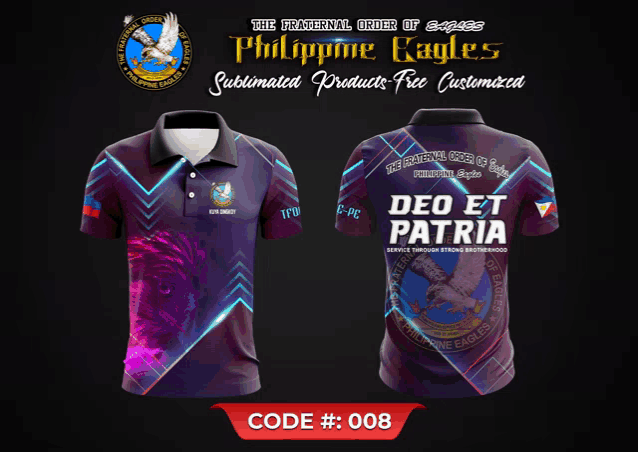 a polo shirt with the words deo et patria on the front