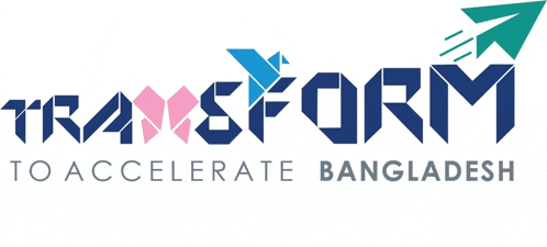 a logo for transform to accelerate bangladesh with an airplane