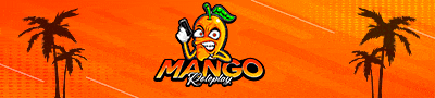 a banner for mango roleplay with palm trees on it