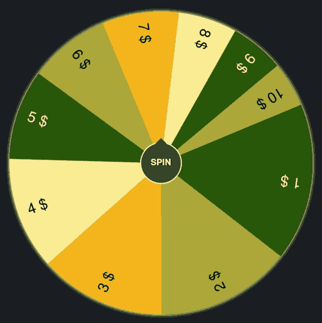 a spinning wheel with a spin button in the center