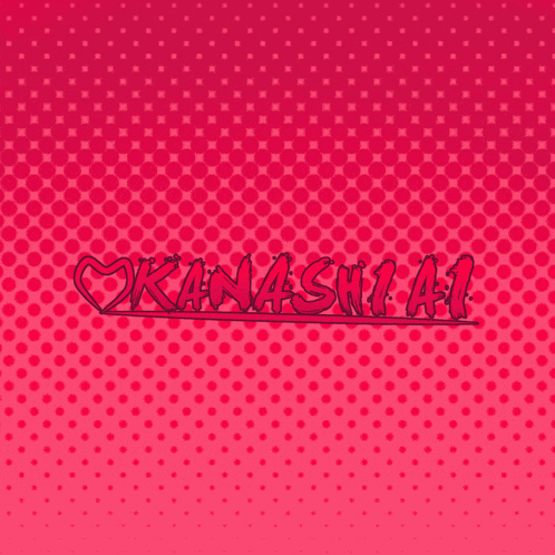 a pink background with polka dots and the word kanashi written in red