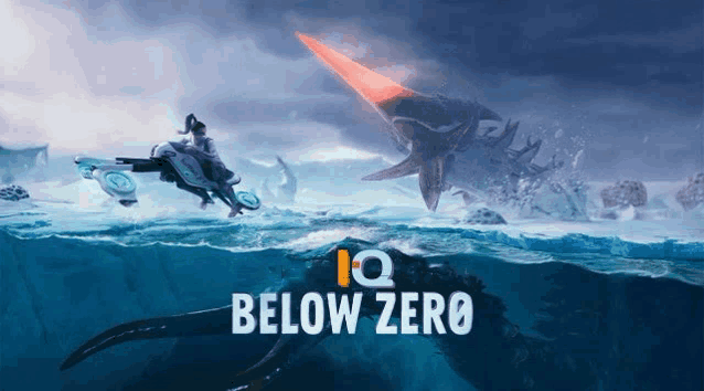 a poster for below zero shows a whale and a person on a jet