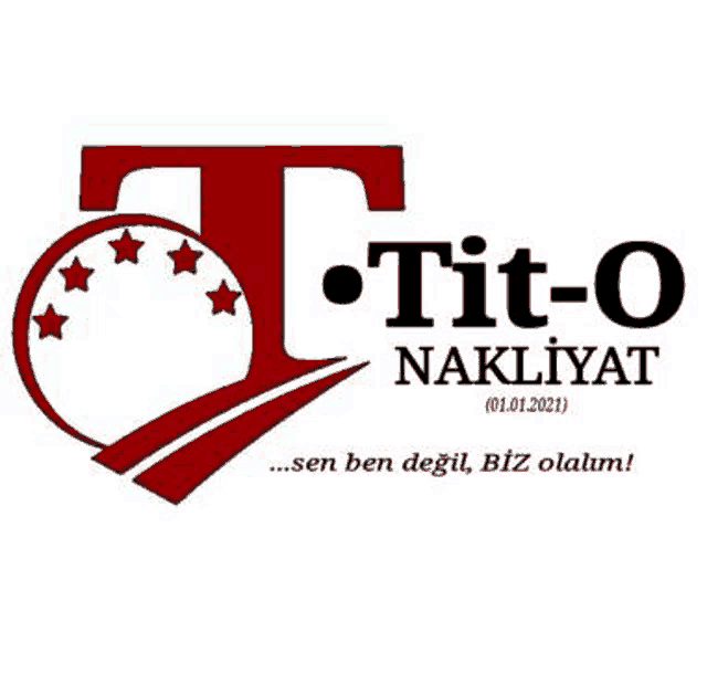 a logo for a company called tit-o nakliyat with a heart and stars .