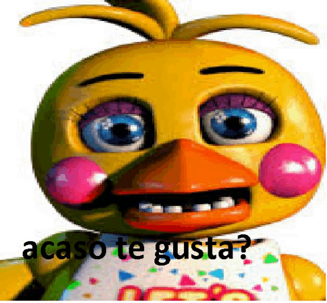 chica from five nights at freddy 's is wearing a shirt that says fiesta