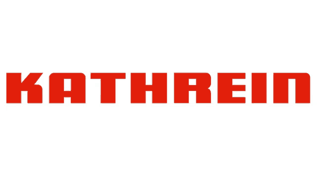 a red logo for kathrein is on a white background