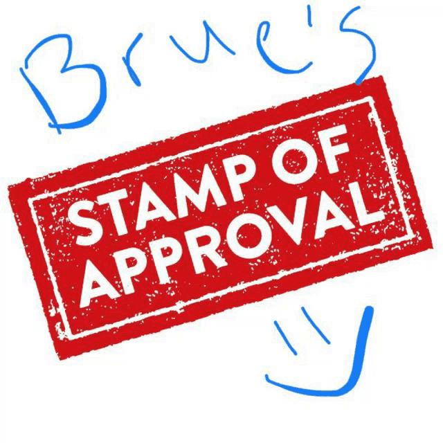 a red stamp that says stamp of approval on a white background