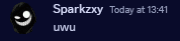 a screenshot of a message from sparkzxy