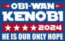 an obi-wan kenobi sign that says he is our only hope