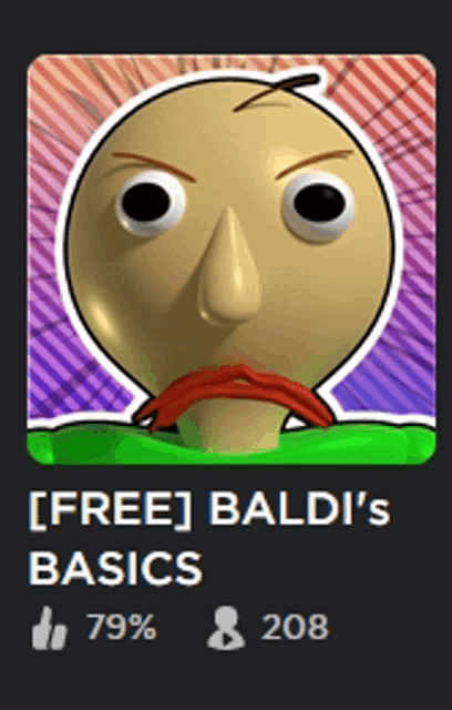 an advertisement for baldi 's basics with a cartoon character