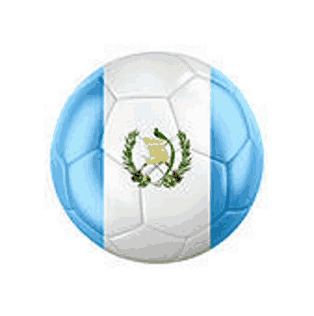 a soccer ball with the national flag of guatemala painted on it .