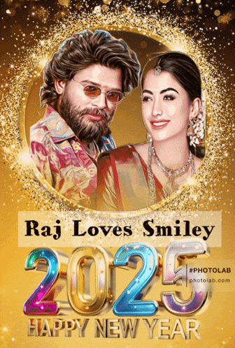 a poster that says raj loves smiley on it