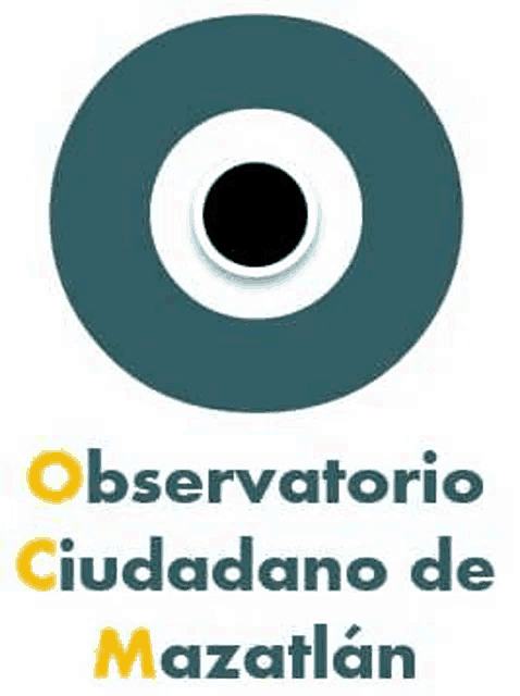 the logo for observatorio ciudadano de mazatlán is a blue circle with a black eye in the middle .