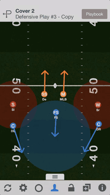 a screenshot of a football playbook titled cover 2 defensive play # 3 - copy