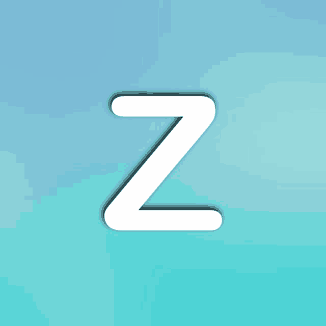 a blue background with the letter z in white