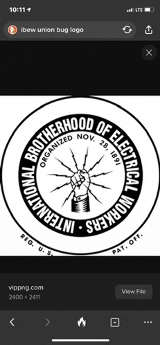 a screenshot of a logo for the international brotherhood of electrical workers