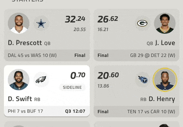 a screenshot of a nfl app showing players like d. prescott and d. henry