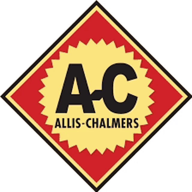 a logo for ac allis-chalmers in a red and yellow diamond