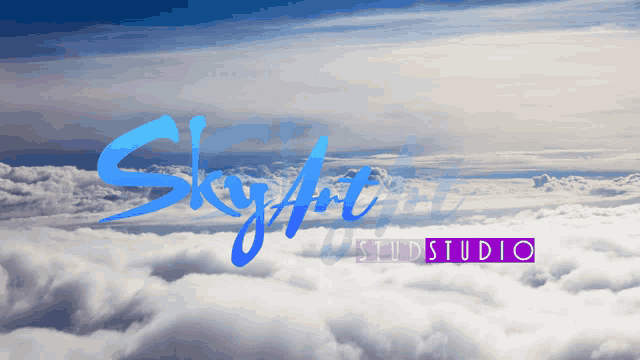 a picture of a cloudy sky with the words skyart stud studio