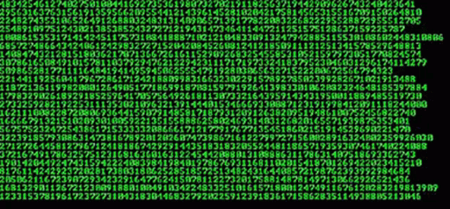 a bunch of numbers are written on a black screen .