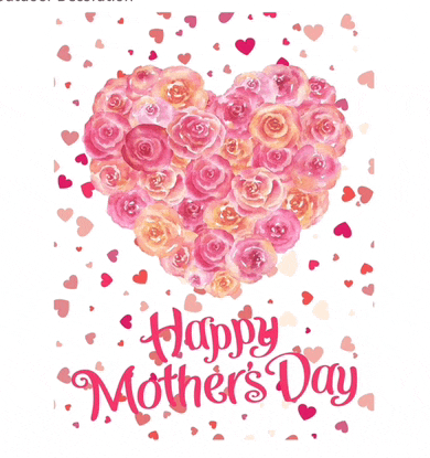 a mother 's day card with a heart made of roses and hearts