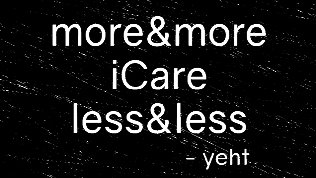 a black background with white text that says more and more icare less and less