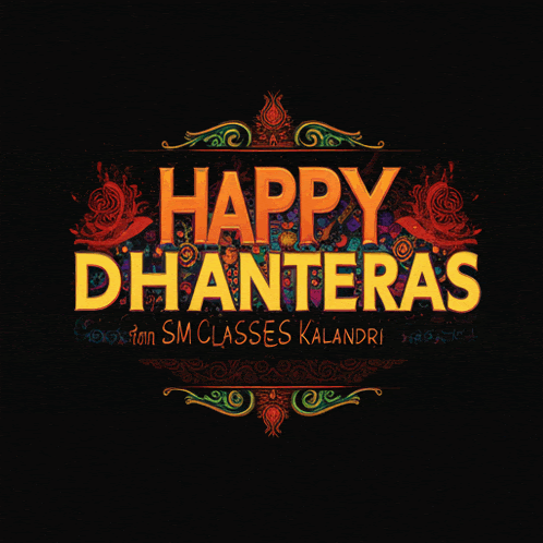 a colorful sign that says happy dhanteras on a black background