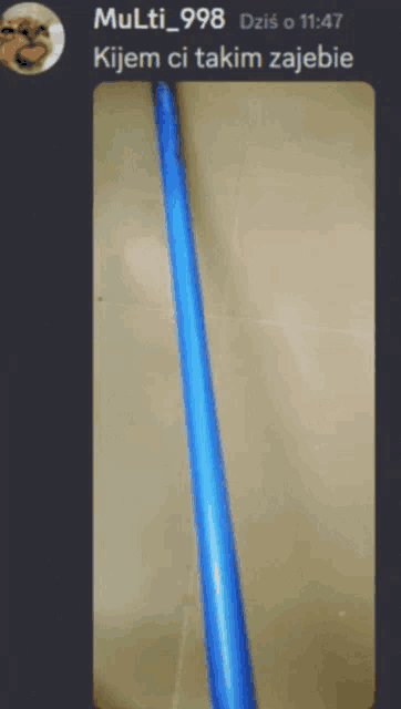 a picture of a blue stick with the name multi_998 written on it