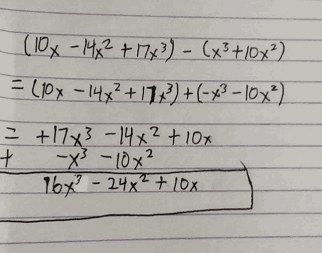 a math problem is written in a notebook