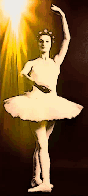 a drawing of a ballerina wearing a white tutu