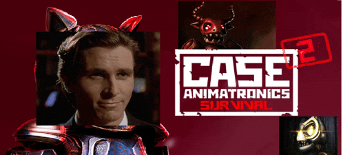 a poster for case animatronics survival with a man in a cat headband