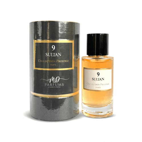 a bottle of perfume called 9 sultan collection prestige paris