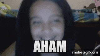 a close up of a woman 's face with the words " aham " written on it .