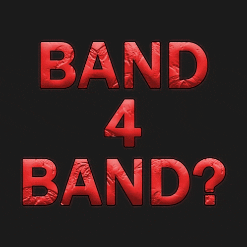 a black background with red letters that read band 4 band