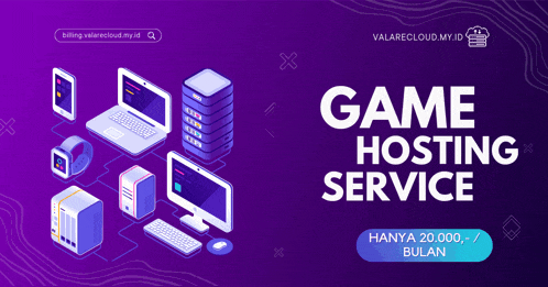 an advertisement for a game hosting service with a price of 20,000