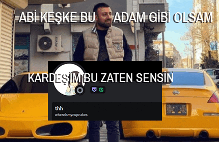 a man with a beard is standing in front of a yellow car and a sign that says " adam gibi olsam "