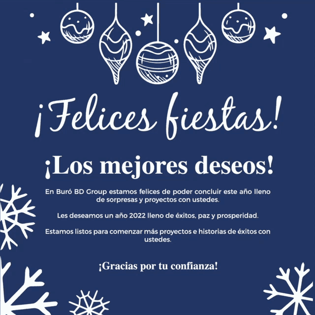 a blue background with white christmas decorations and the words felices fiestas