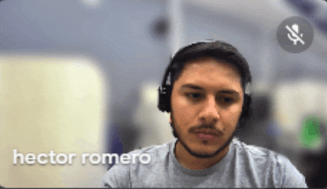 a man wearing headphones with the name hector romero on the bottom right